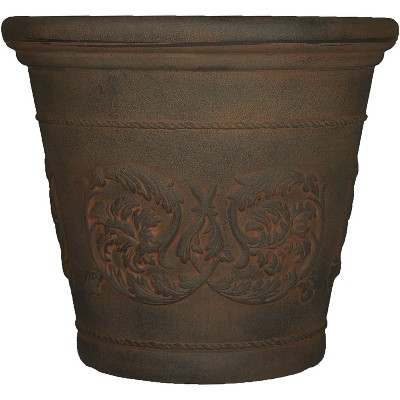 Sunnydaze Indoor/Outdoor Patio, Garden, or Porch Weather-Resistant Double-Walled Arabella Flower Pot Planter - 20" - Sable Finish