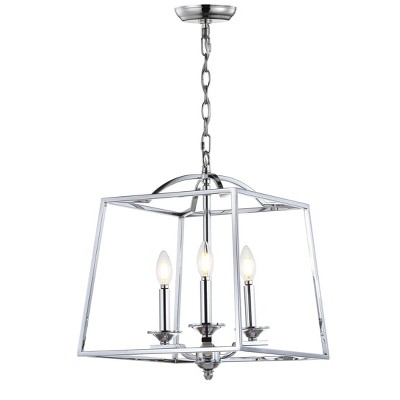 14.5" Metal Gloria Pendant Ceiling Light (Includes Energy Efficient Light Bulb) Chrome - JONATHAN Y