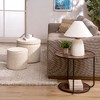 CAVINAS 3-Piece Set Round Storage Ottoman Bench, Multi-Functional Combination Set Table Ottoman, with Drum Stool, Velvet Ottoman with Storage - 4 of 4