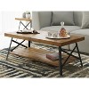 Vynxaria Modern Rustic Coffee Table - Brown (Pine Brown & Steel Gray), 48.0"L×24.0"W×17.8"H, Easy Assembly, Easy-Care Design for Home - 3 of 4