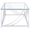 Lille Rectangular Coffee Table with Glass Top Chrome - Coaster - 4 of 4