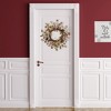 Northlight Glitter Leaf Artificial Christmas Twig Wreath with Ball Ornaments - 24" - Copper - Unlit - 3 of 4