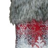Northlight 18-Inch Red and White Plaid Faux Fur Christmas Stocking with Snowflake - 3 of 3