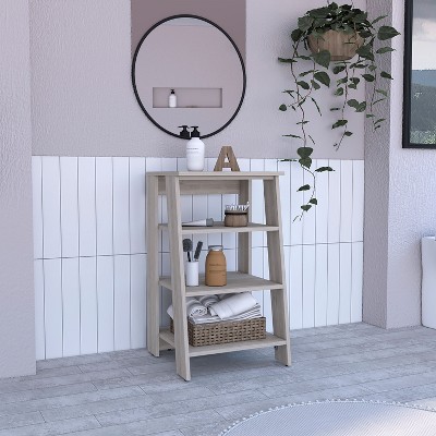 NicBex Modern Ladder Space Saving Bookcase 4 & 5 Tier Shelf Organizer for Small Spaces, Living Room & Home Office, Wood & Metal Options
