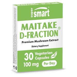 SuperSmart Maitake D Fraction Pro 100mg per Day - Premium Mushrooms Extract Supplement | Non-GMO & Gluten Free - 30 Vegetarian Capsules - 1 of 1