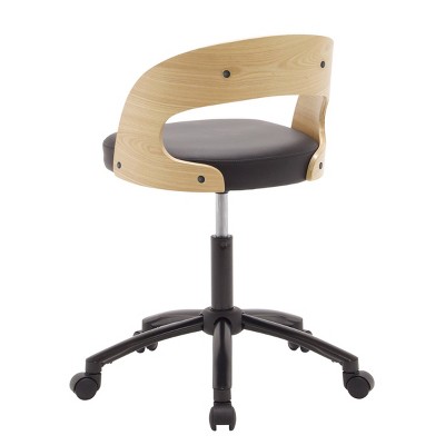 Ashwood Black Swivel Task Chair with Soft Vinyl Back