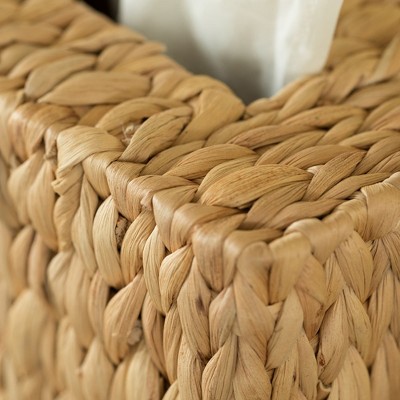 Tall Natural Water Hyacinth Wicker Tissue Box Cover