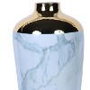 Gulches Celadon Marble Ceramic Vase with Gold Accents - Elegant Home Decor - 4 of 4