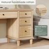 Brafab 7-Drawer Rattan Writing Desk with Storage Shelf & Power Outlets,Computer Desk with 5 Drawers and Office Desk for Home Office Workstation - 3 of 4
