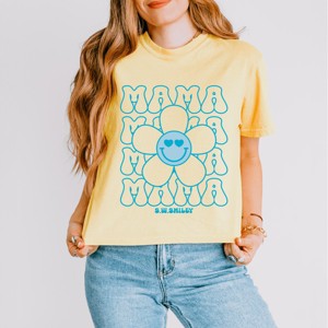 Simply Sage Market S.W.Smiley Mama Stacked Flower Boxy Crop Top - 1 of 4
