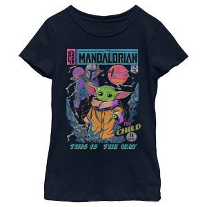 Girl's Star Wars The Mandalorian 12 Cents Retro Comic T-Shirt - 1 of 4
