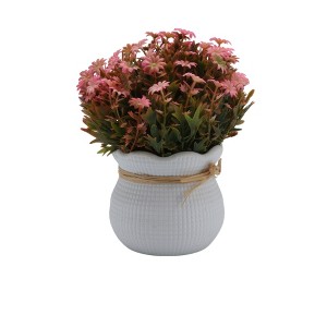 Unique Bargains Artificial Plants Flower Bud Vase Plastic 3.43"x3.43"x7.48" 1 Pc - 1 of 4