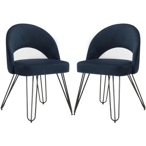 Jora Velvet Retro Side Chair (Set of 2) - FOX6296 - Safavieh Couture - 1 of 4