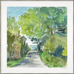 41" x 41" The Lane and Sea by Patricia Shaw Wood Framed Wall Art Print - Amanti Art : Giclee Print, Hardwood Frame - 1 of 4