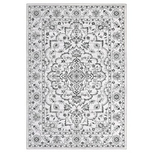 Boho Area Rugs, Modern Machine Washable Area Rug for Living Room Bedroom, Ultra Thin Low Pile Floral Rug, Soft Carpet with Non Slip Backing - 1 of 4