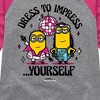 Girls' - Despicable Me Minions - Dress To Impress Yourself Shirt Tail Raglan Graphic T-shirt - 2 of 3