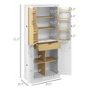 72" Kitchen Pantry Storage Cabinet, Modern Tall Kitchen Cabinet with 5-tier Storage Shelving, 8 Spice Racks, Drawer - 3 of 4