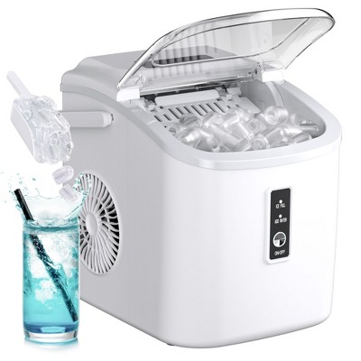 Simzlife Ice Makers Countertop - 9 Cubes in 6 Mins, 26lbs/Day, Portable Ice Maker with Carry Handle