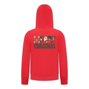 Everyday Kids Christmas Collection Merry Christmas Zip Up Hoodie – Holiday Sweatshirt - Red - 1 of 1