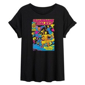 Women's - Marvel - Guardians of the Galaxy Blacklight Oversized Graphic T-Shirt - 1 of 4