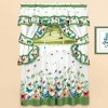 Collections Etc Butterfly Ruffled Tier Window Curtain Set with Sage Green Trim- Includes 2 Panels, 2 Tie Backs, and Swag Valance - 2 of 2