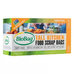 BioBag Tall Kitchen Compostable Food Trash Bags - 12ct/13 Gallon