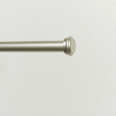 Matte Silver Adjustable Iron Curtain Rod with Finials