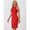 INSPIRE CHIC Women's Elegant Lace Halter Neck Sleeveless Bodycon Cocktail Sheath Dress - 4 of 4