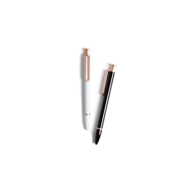 U Brands 2ct Ballpoint Pens - Black/White, 1 of 10