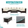 Chic Crate-5-Piece Weatherproof Sectional Sofa Set - Brown & Beige PE Rattan Outdoor Patio Furniture with Tempered Glass Coffee Table - 2 of 4