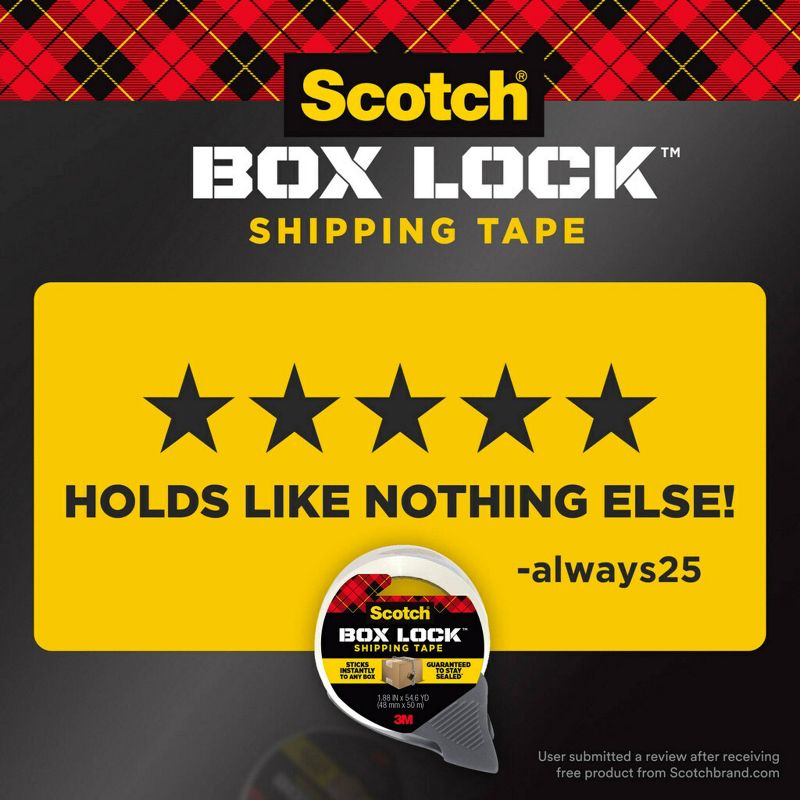 Scotch Box Lock Shipping Tape 1.88in x 27.8yd, 4 of 20