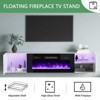 AMERLIFE Entertainment Center Set Include Floating TV Stand with Electric Fireplace & 2 Bookcases - 4 of 4