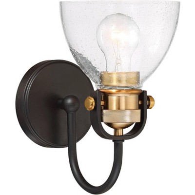 Minka Lavery Modern Wall Light Sconce Lustrous Bronze Hardwired 6 1/2" Fixture Clear Seedy Glass Shade for Bedroom Bathroom Vanity