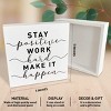 Inspirational Wooden Box Sign, Stay Positive Work Hard, Inspirational Home Office Desk Decor - 4 of 4