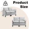 HYLEORY 49.6'' Width Modern Linen Flannel Fabric Loveseat for living room Bedroom Apartment - 4 of 4