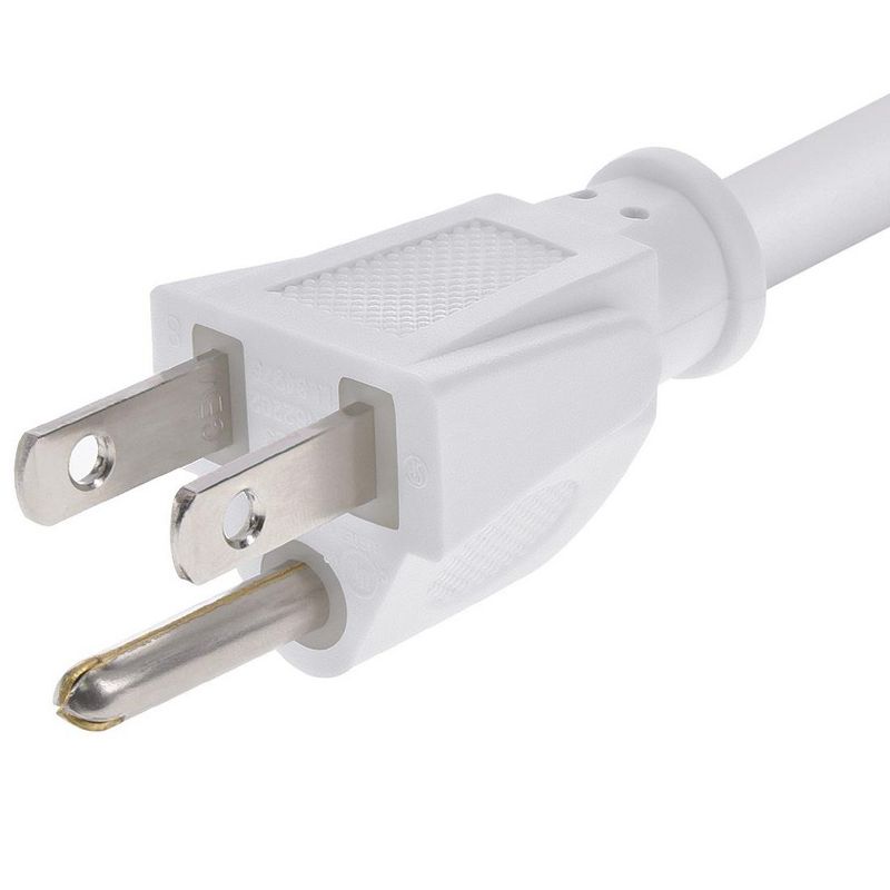 Monoprice Heavy Duty Power Cord - 8 Feet - White | NEMA 5-15P to IEC 60320 C15, 14AWG, 15A, SJT, 125V, For PCs, Monitors, Scanners, and Printers, 3 of 7