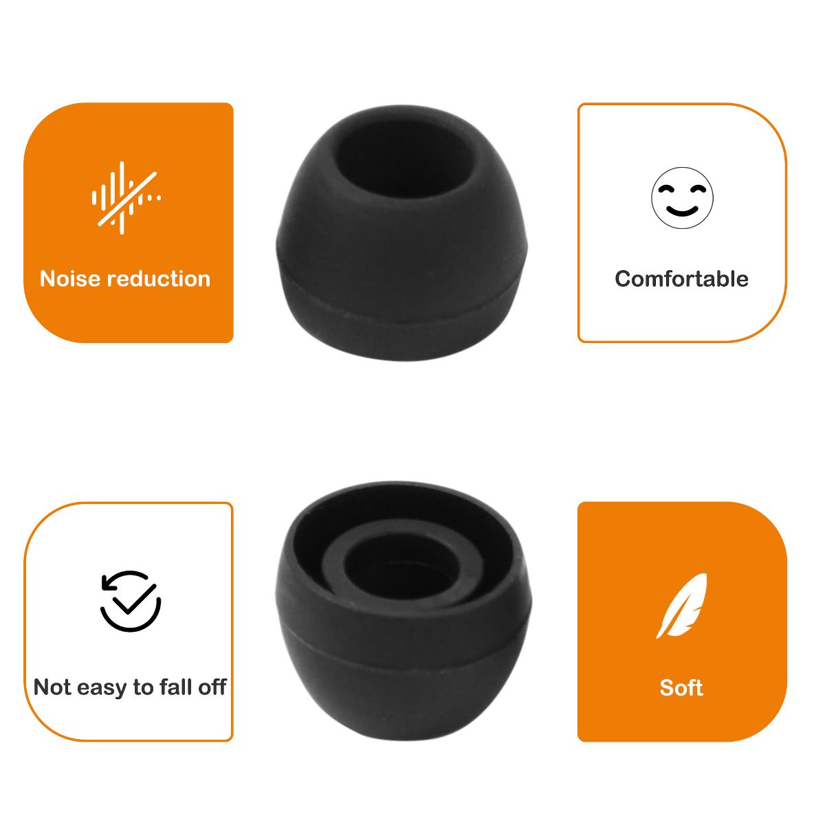 Unique Bargains Silicone Noise Isolation Durable Comfortable Earbud Tips 0.35" x 0.28" 50 Pcs - thumbnail 2