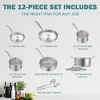 SKONYON 12pc Cookware Set Granite Coated Pots and Pans - 3 of 4