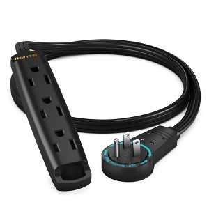 360 Degree Rotating Flat Extension Cord, 3-Outlet 1-Sided, 16 AWG - 1 of 4