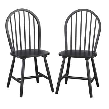 Set of 2 Windsor Chairs Black - Buylateral