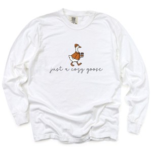 Simply Sage Market Just A Cozy Goose Plaid Garment Dyed Long Sleeve - 1 of 4