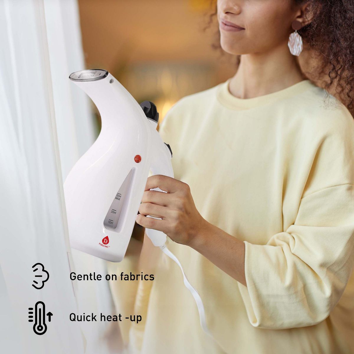 Travel Laundry Essentials Set: Garment Steamer, Mini Iron, Eco-Friendly Laundry Sheets, and Wool Dryer Balls - thumbnail 2