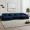 Christopher Knight Home Chasel  Modern 4 Seater Velvet 166" U Sofa with Bolstered Armrests and Two Movable Ottomans - 2 of 4
