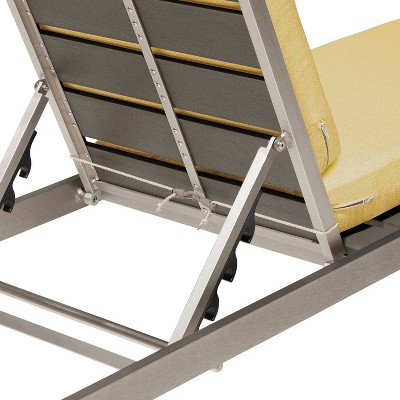 Straw Water-Resistant Foam Outdoor Chaise Lounge Cushion