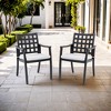 Christopher Knight Home Darwin Outdoor Lattice Backrest Aluminum Dining Chairs with Removable Sunbrella Fabric Cushion(Set of 2) - 2 of 4