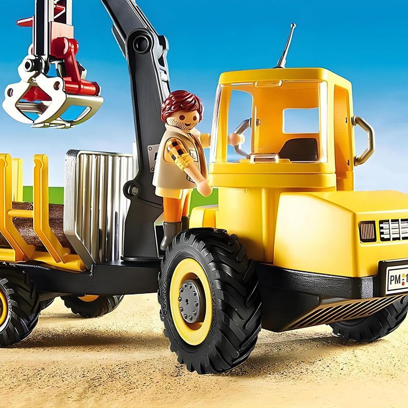 Playmobil Playmobil 6813 Timber Transporter with Crane Building Set, 5 of 8