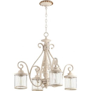 Quorum Lighting San Miguel 4-Light Nook Pendant, Persian White, Clear Seeded Shade - 1 of 3