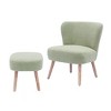 WestinTrends 25.5" Wide Upholstered Boucle Accent Chair with Ottoman Foot Stool Set - 3 of 4