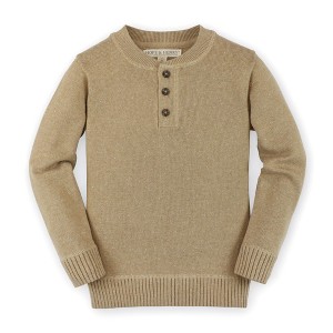 Hope & Henry Boys'  Cotton Long Sleeve Henley Pullover Sweater, Infant - 1 of 4