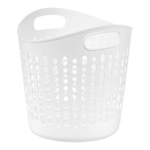 IRIS USA Laundry Basket Durable and Flexible, Portable Round Bin with Ventilation Holes for Closet Dorm - 1 of 4